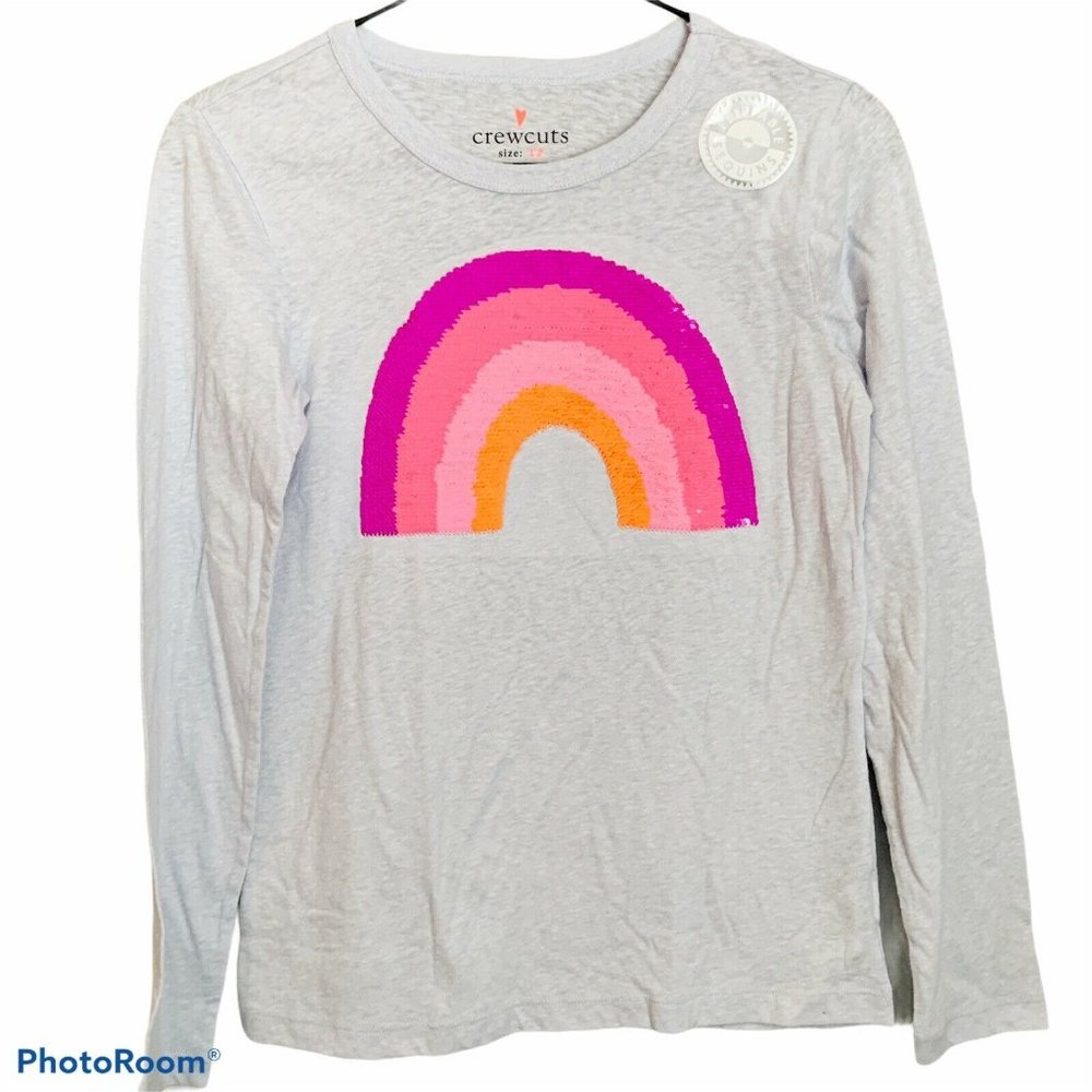 J Crew Crewcuts Girls Reversible Rainbow Tee